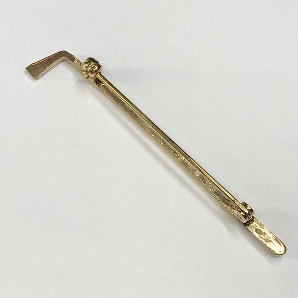 Vintage 2.06in 12K Gold Filled Alice Caviness Signed Golf Club Bar Brooch Pin - Picture 10 of 10